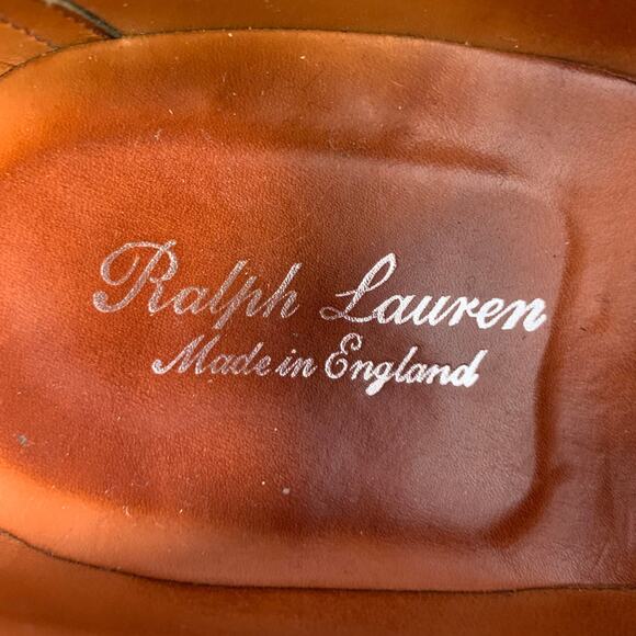 RALPH LAUREN Size 8.5 Brown Wingtip Leather Monk Strap Loafers main image 4